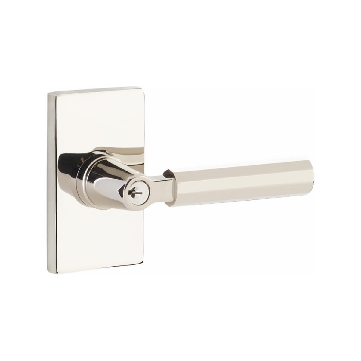 Select LSquare Faceted Key in Lever Emtek