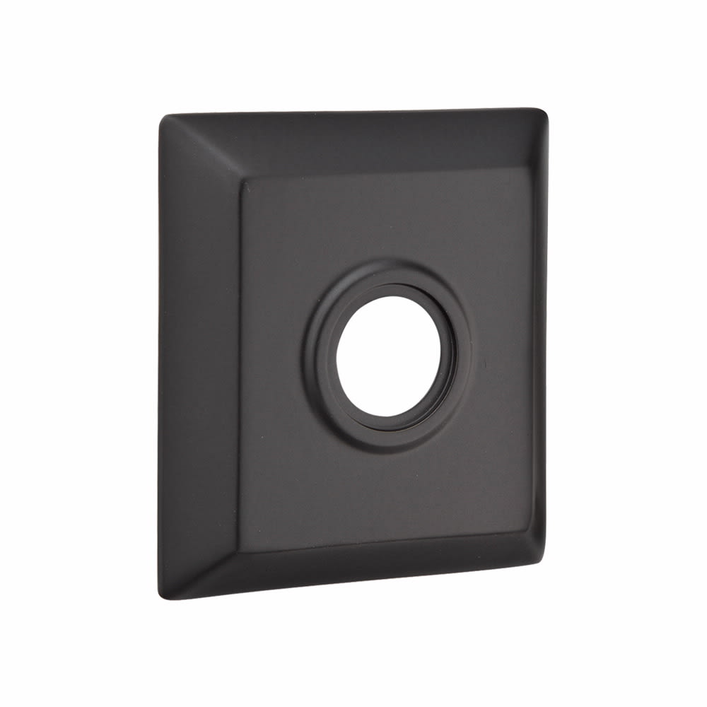 Emtek SELECT R-Bar Faceted Lever Urban Modern Rosette Dummy Pair Flat Black  - 5306-RAFA-US19