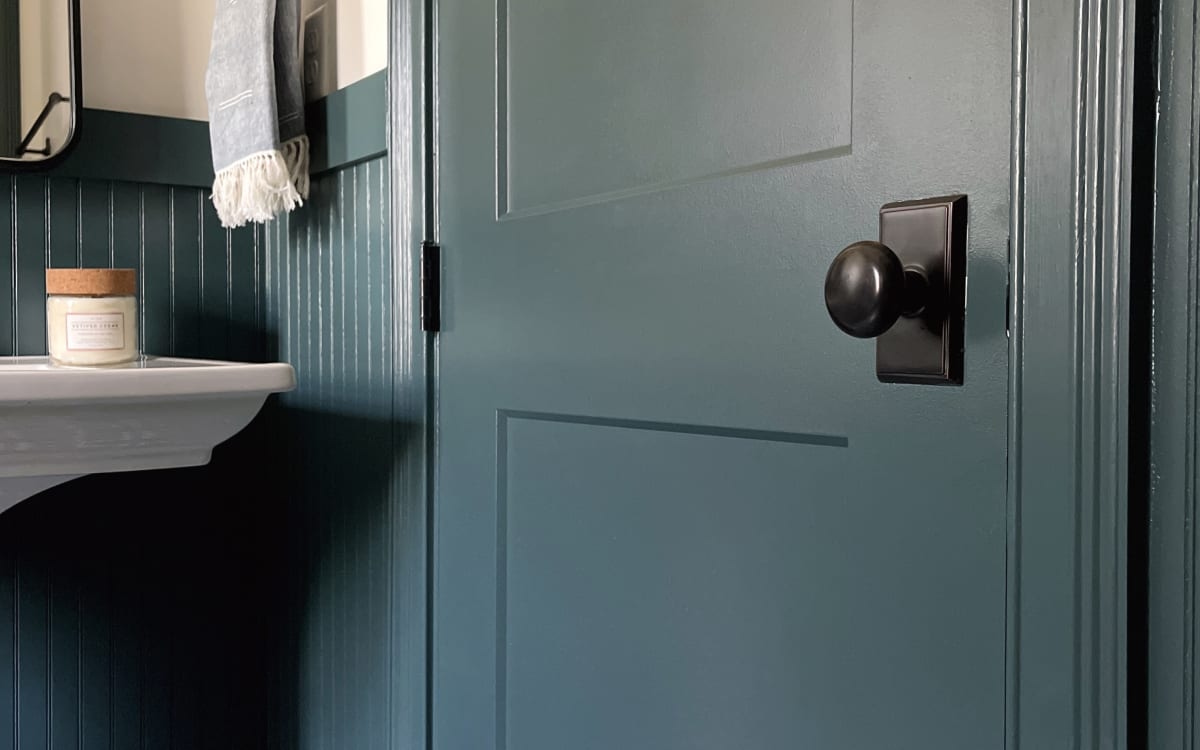 Emtek 8261-PC-US7 Providence Crystal Door Knob Privacy Set With Wilshire  Rosette French Antique 