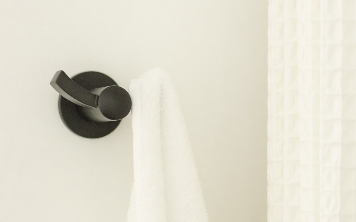 Bathroom Towel Robe Double Hooks Matte Black