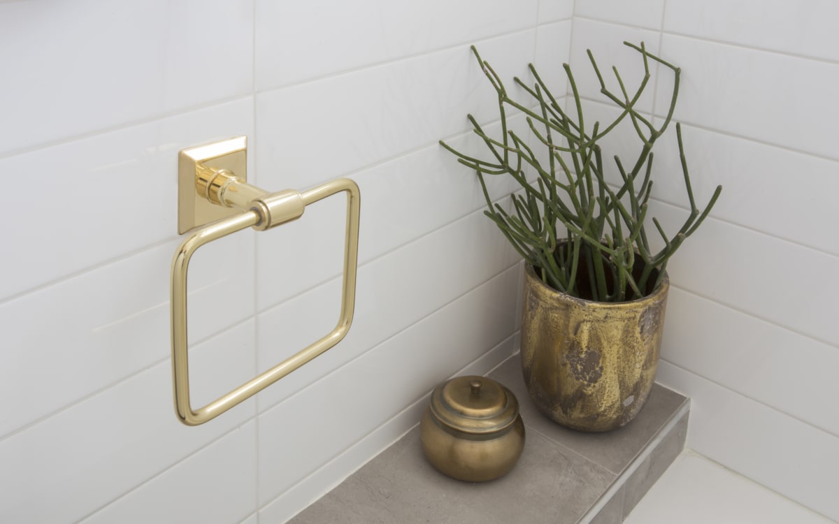 Transitional Brass Towel Ring