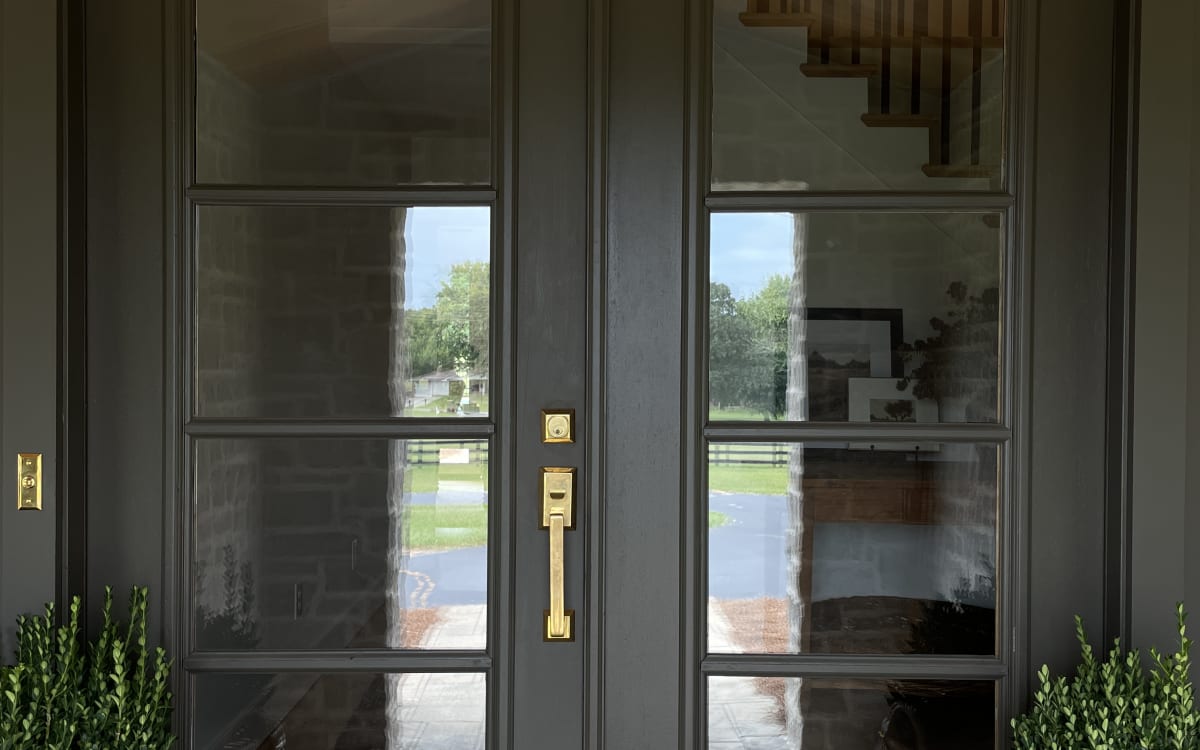 Transitional Heritage Monolithic Entry set with Freestone Knob, EM4717FRK