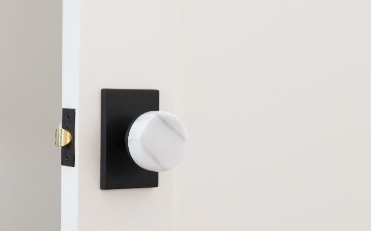 Select Conical White Marble Knob | Emtek