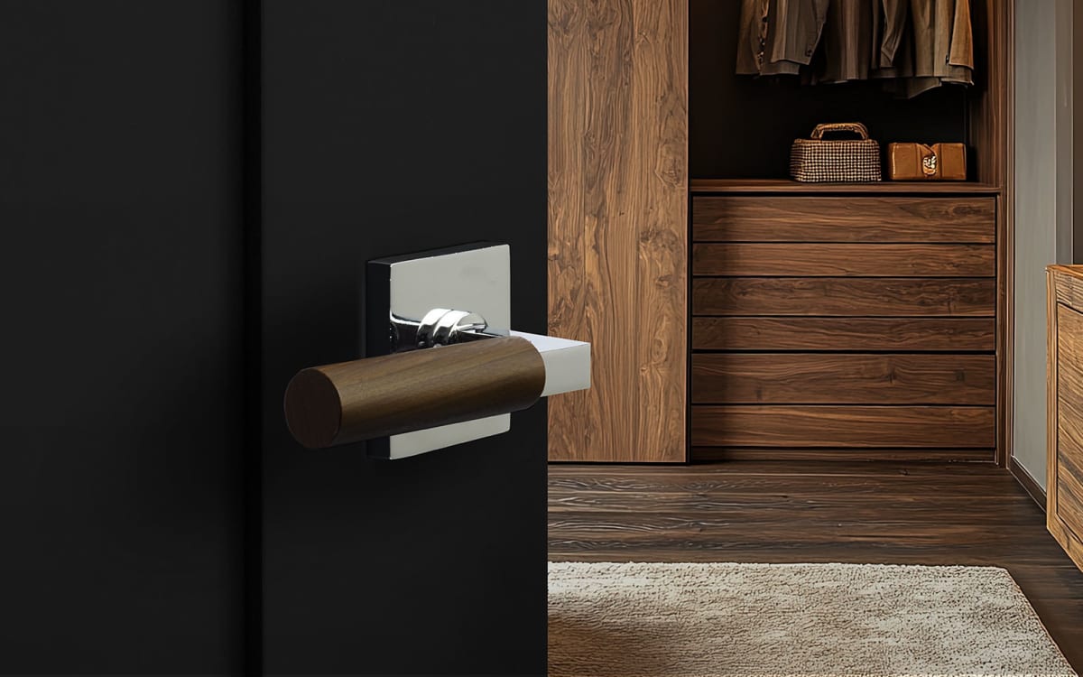 SELECT L-Square Dark Walnut Lever | Emtek