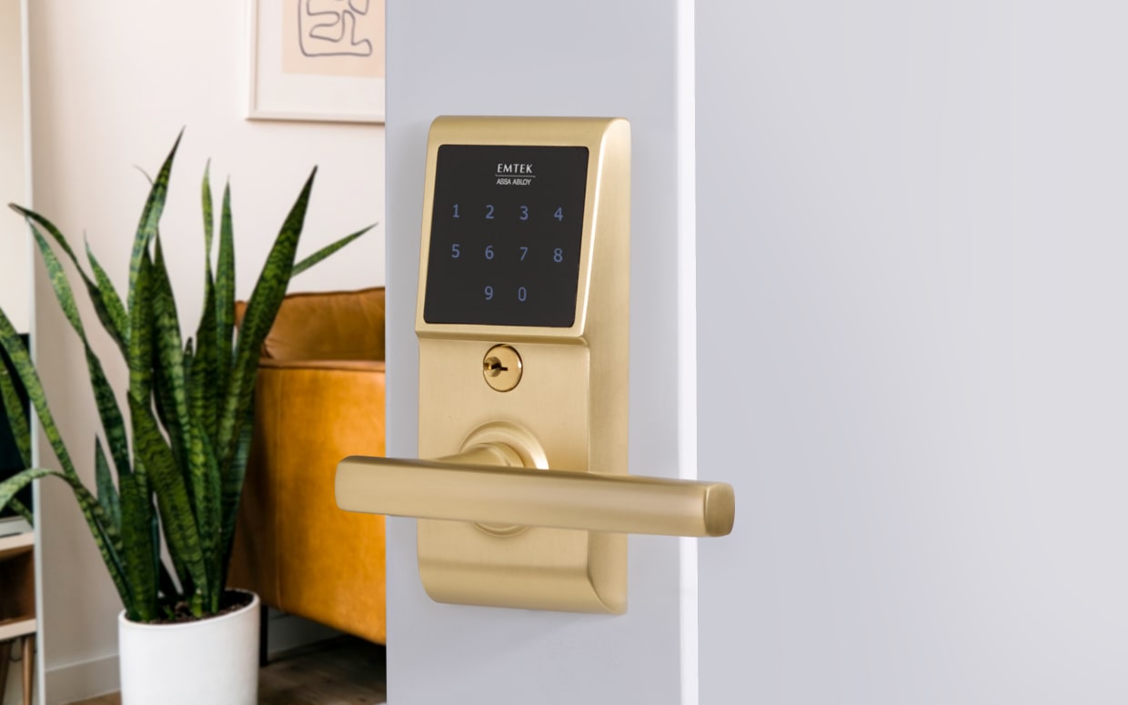 Emtek E4020HLOLHUS15 Emtouch Brass Keypad Lever Set Helios Lever