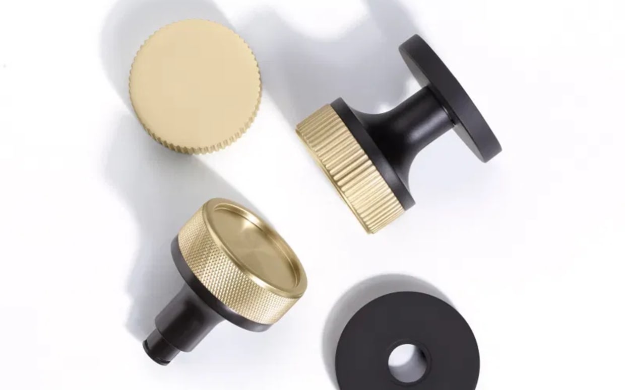 Emtek Select Knurled Door Knob Set with Conical Stem