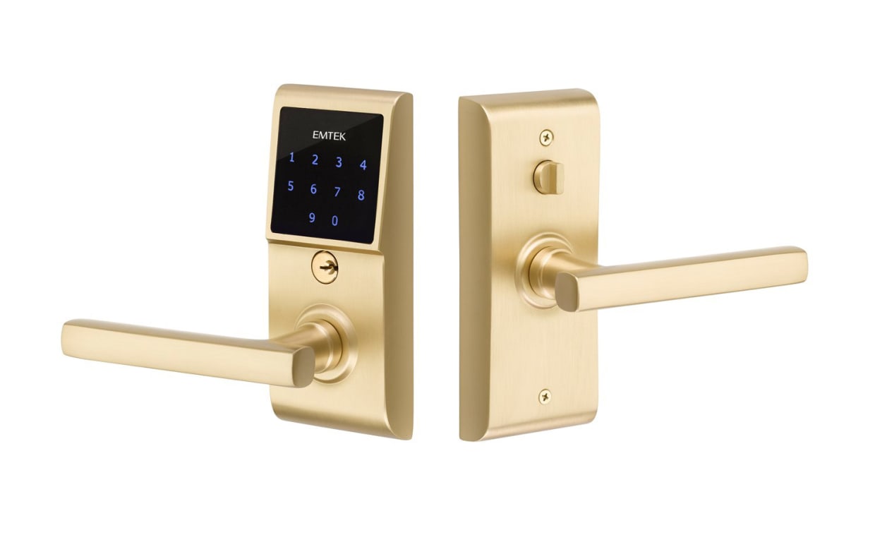 SCHLAGE Encode Satin Brass 1-Cylinder Touch Screen Electronic Deadlock  201200