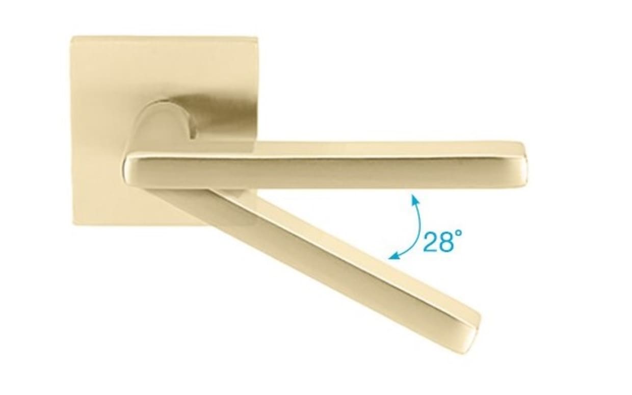 Emtek 5123US15.KLSUS19.FAUS3NL.RH Select Key In Faceted Lever Handle With  Modern Rectangular Rosette