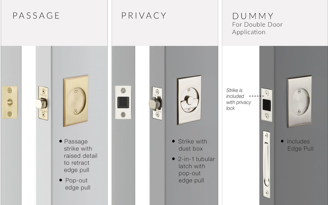 Round Pocket Door Tubular Locks | Emtek