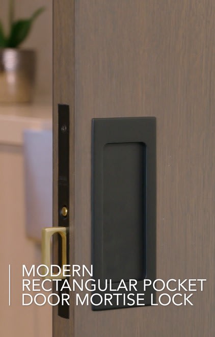 Emtek Narrow Modern Pocket Door Mortise Lock - Canada Door Supply