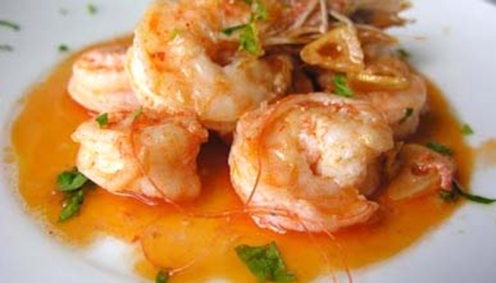 Langostinos en Salsa de Ají Dulce