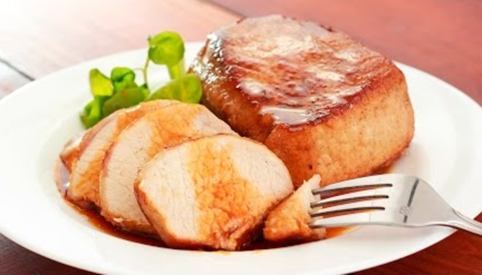 Lomo de cerdo al horno relleno de miel