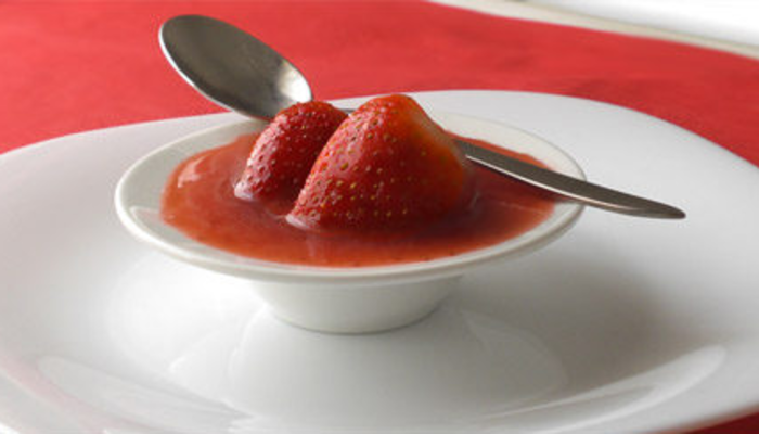 Fresas en Coulis de Fresa