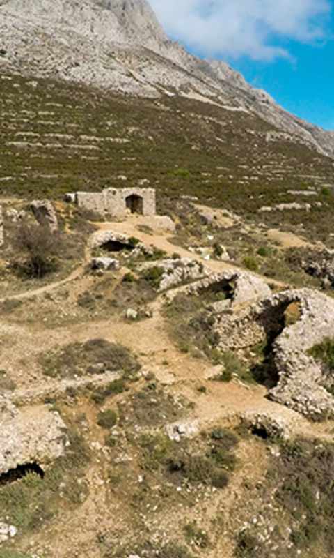 Fort Bernia, Sierra de Bernia, Mountain near Altea, Calp, Spain.