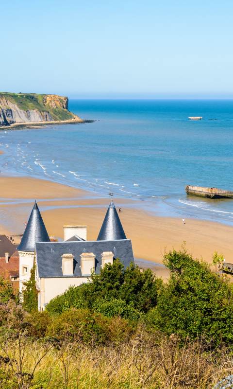 Arromanches beach and Cap Manvieux in Normandy