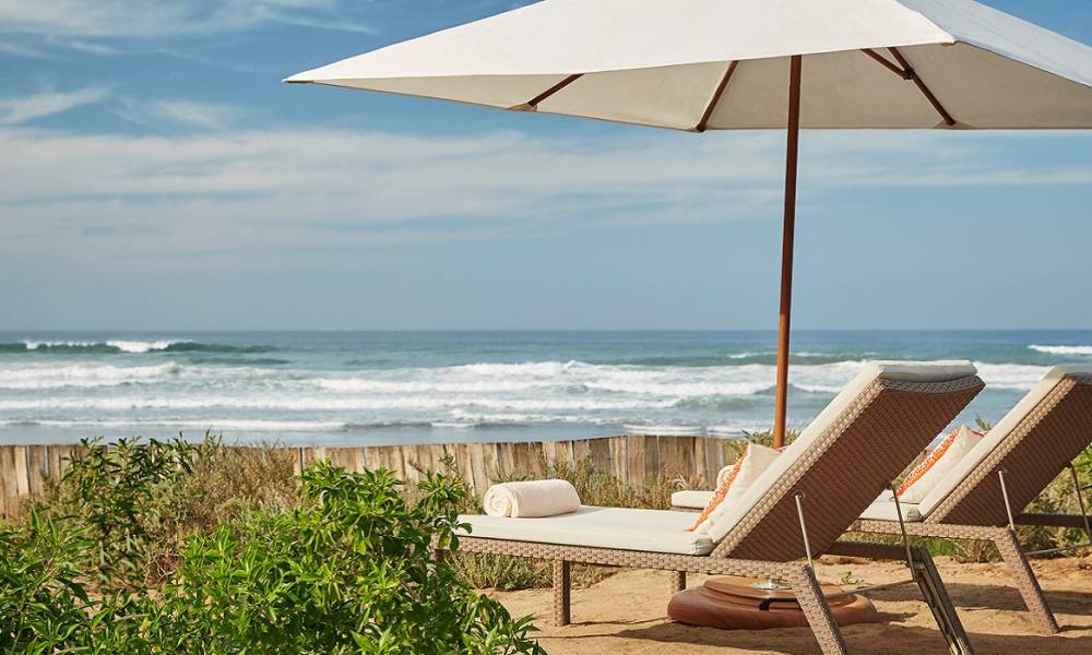 Deckchairs astatine  the formation  astatine  Four Seasons Hotel Casablanca successful  Casablanca, Morocco