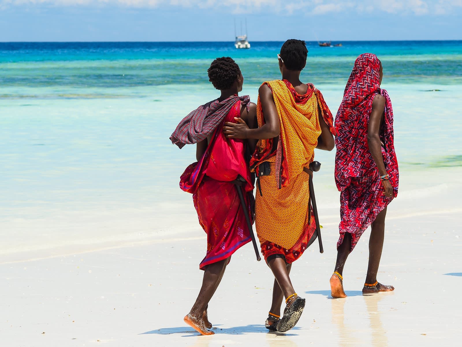 Maasai boys on the shores of Nungwi in Zanzibar