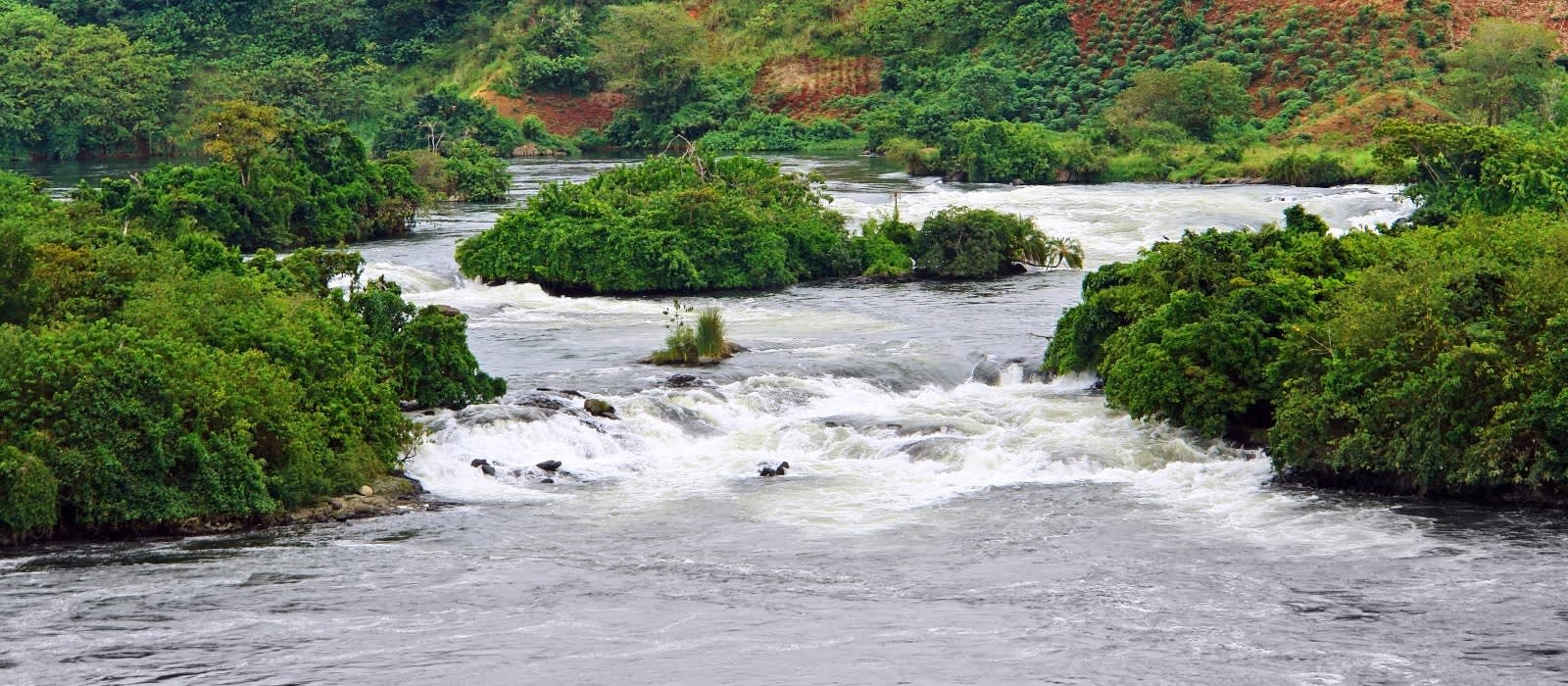 Reißende Strömung in Jinja