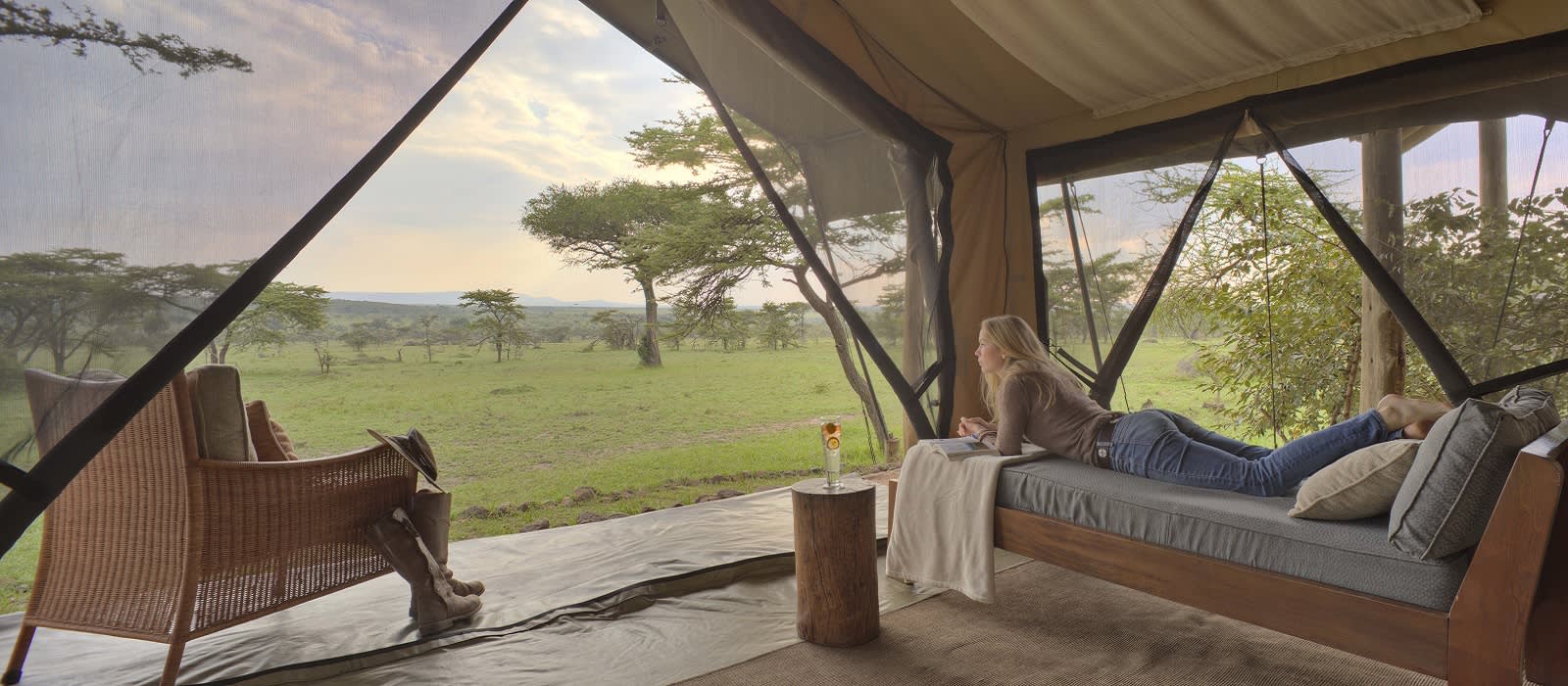 Kenya Tours - Naboisho Camp Masai Mara Guest bedroom tent Interior