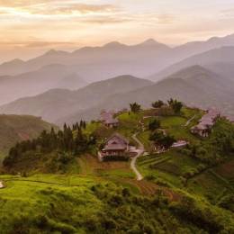 View of Topas Eco Lodge in Sapa Valley, Vietnam