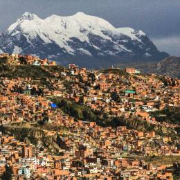 Aerial view of La Paz in Bolivia