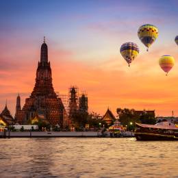 Wat arun in sunset at Bangkok,Thailand Asia