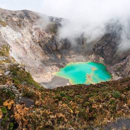Irazu Volcano to the emerald lake in the crater. Central America. Costa Rica - Central America Tours