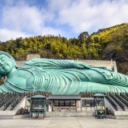 The Reclining Buddha of Nanzoin Temple in Fukuoka, Japan
