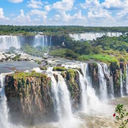 Part of The Iguazu Falls seen from the Argentina National Park, South America