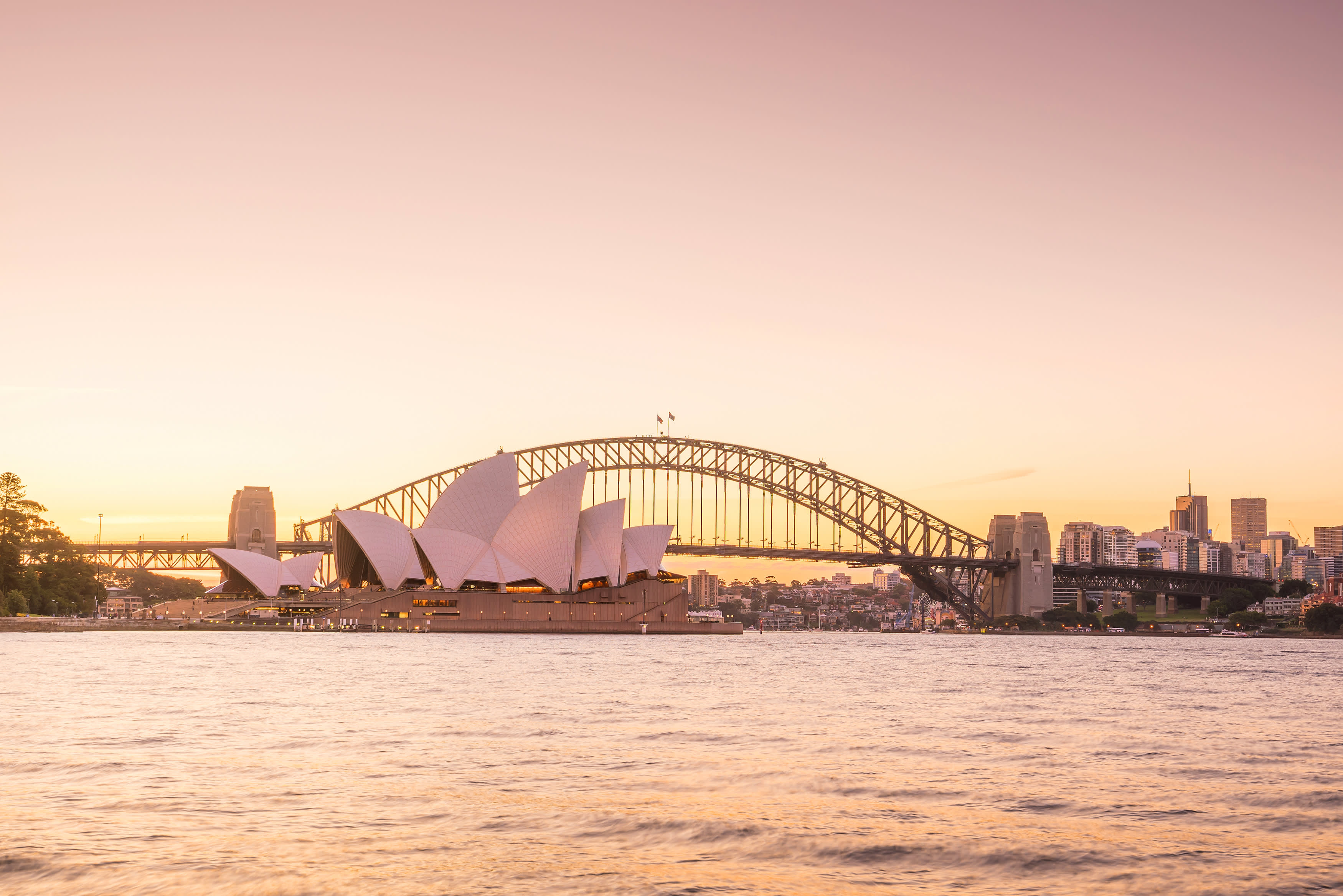 Downtown Sydney skyline successful  Australia astatine  twilight