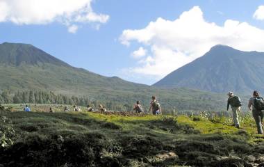 Das Volcanoes Gebirge in Ruanda