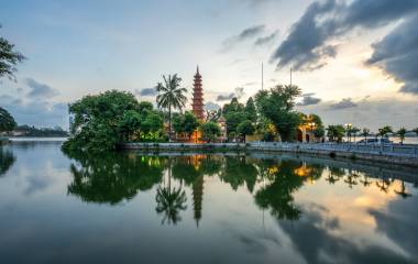 Tran Quoc pagoda, the oldest temple in Hanoi, Vietnam