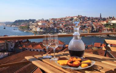 Table with presumption a fantastic presumption implicit the stream successful Porto, Portugal.