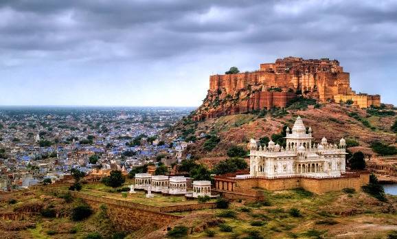 Panorama-Ansicht der Stadt Jodphpur in Rajasthan