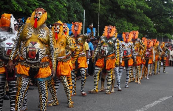 Auch beim Onam 2017 werden wieder Tiger Tänzer dabei sein