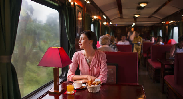 Dining wagon at Victoria Express Train, Loacai – Hanoi in Vietnam