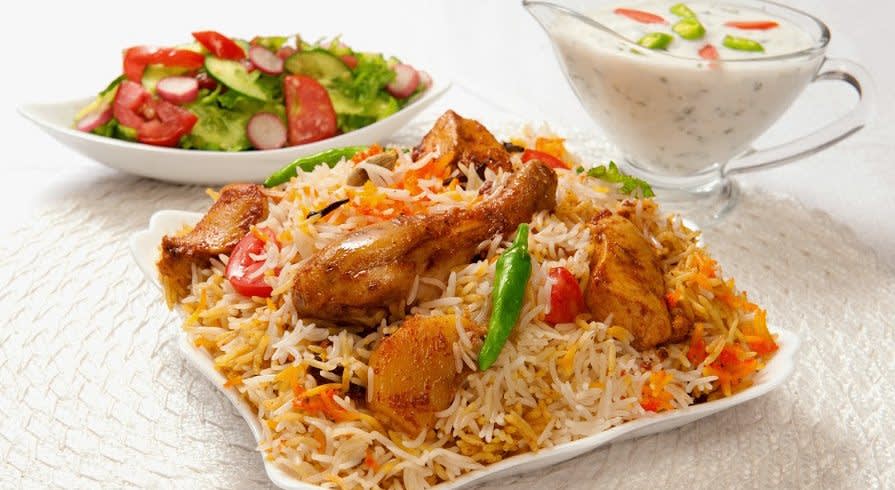 Indisches Essen: Chicken Biryani