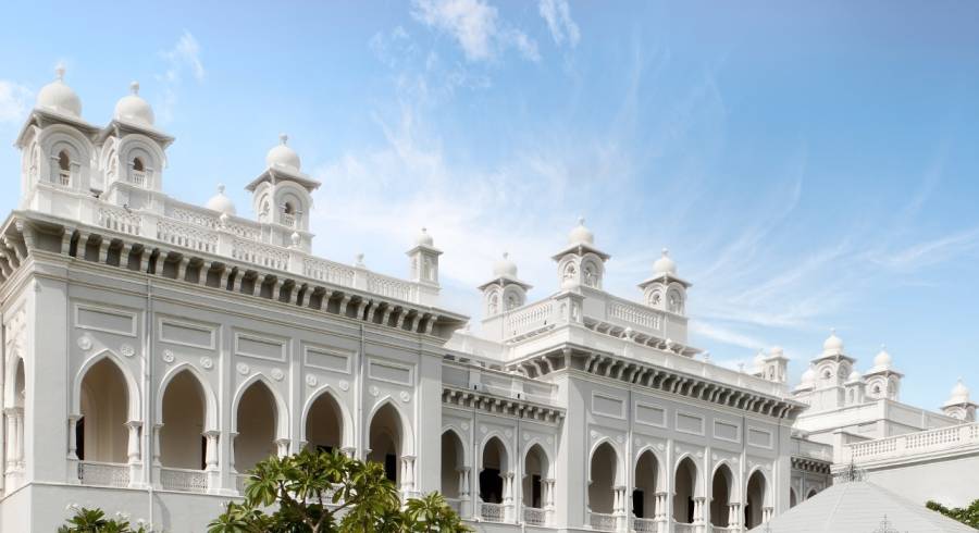 Eines der schönsten Indien Heritage Hotels: Taj  Falaknuma Palace in Hyderabad (Außenansicht)