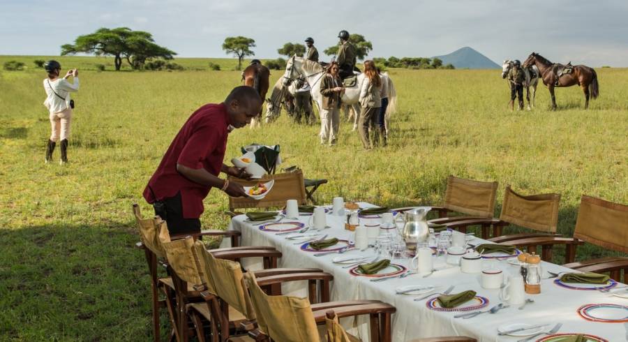 Breakfast at hotel Ol Donyo Lodge in Chyulu Hills, Kenya