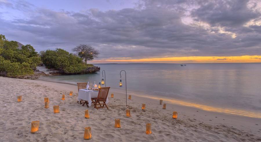 Dinner at the beach at Azura at Quilalea Lodge in Quirimbas, Mozambique