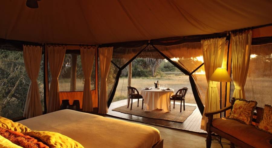 Camp at Siwandu Lodge in Tanzania, Africa