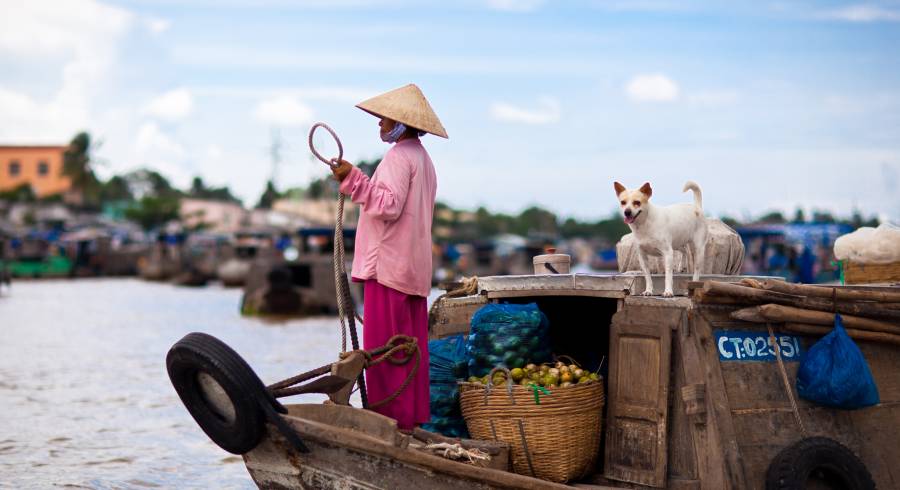 Bahía de Halong o Delta del Mekong: En el mercado flotante