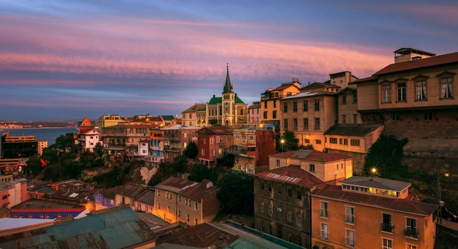 Valparaiso at dusk - best places to visit in 2019