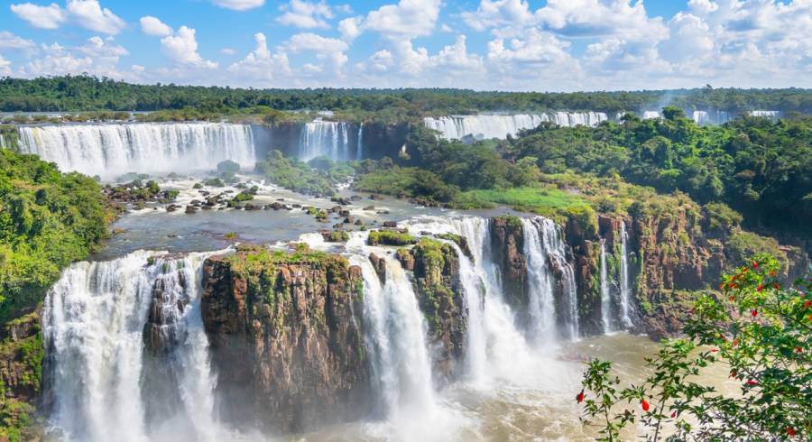 Part of The Iguazu Falls seen from the Argentina National Park, South America