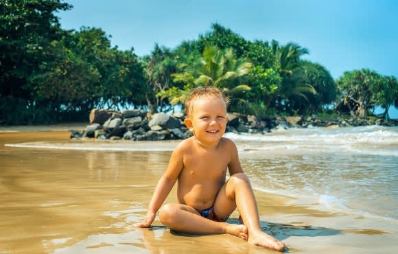 Watch your kids enjoy the gentle waves