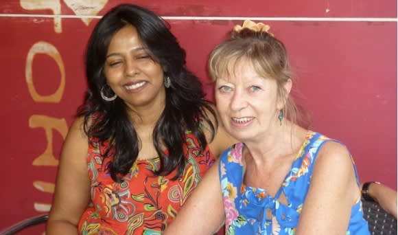 Enchanting Travels guest with Prathima, the trip coordinator.