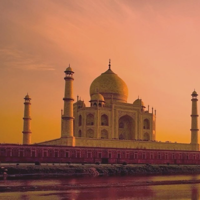 Taj Mahal Agra during sunset, India