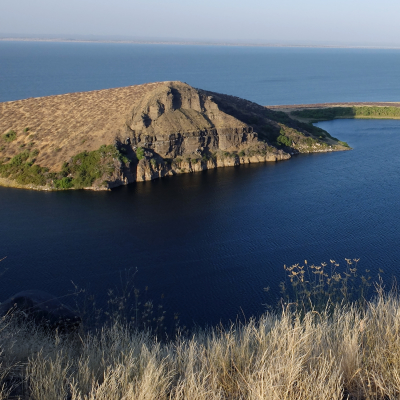Crocodile lake, Central island national park, Turkana lake, Northern Kenya