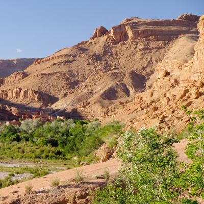 Valley of Roses above Kalaat M'Gouna in Morocco, Africa