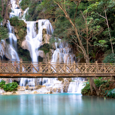 The Kuang Si waterwall in Laos, Asia